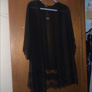 Black lace kimono